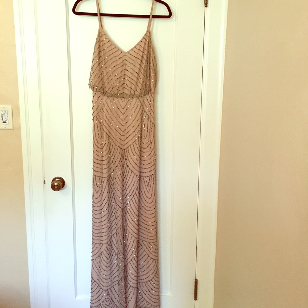 Adrianna Papell Sequined Blouson Gown